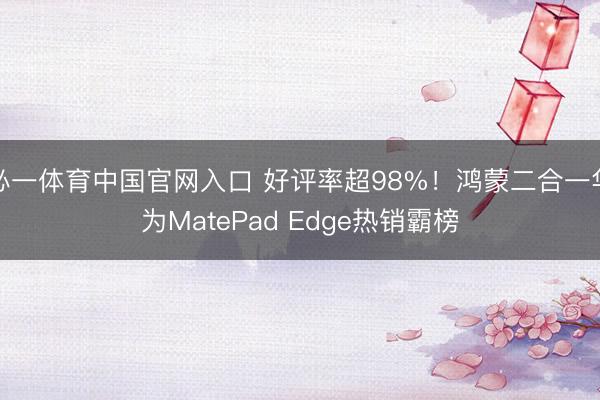 必一体育中国官网入口 好评率超98%！鸿蒙二合一华为MatePad Edge热销霸榜
