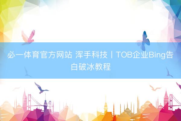 必一体育官方网站 浑手科技丨TOB企业Bing告白破冰教程