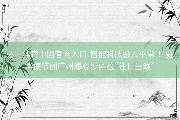 必一体育中国官网入口 智能科技融入平常 ！驻华使节团广州海心沙体验“往日生涯”