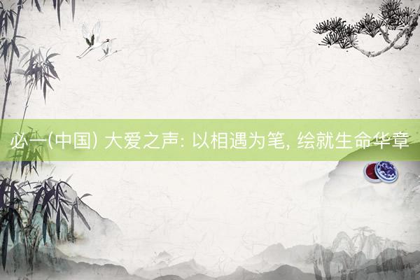 必一(中国) 大爱之声: 以相遇为笔, 绘就生命华章