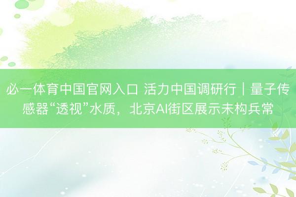必一体育中国官网入口 活力中国调研行｜量子传感器“透视”水质，北京AI街区展示未构兵常