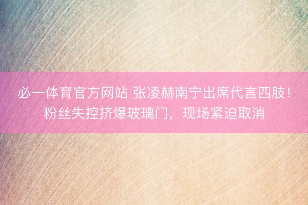 必一体育官方网站 张凌赫南宁出席代言四肢！粉丝失控挤爆玻璃门，现场紧迫取消