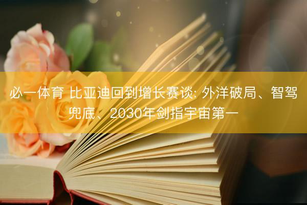 必一体育 比亚迪回到增长赛谈: 外洋破局、智驾兜底、2030年剑指宇宙第一