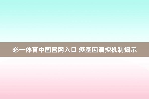 必一体育中国官网入口 癌基因调控机制揭示